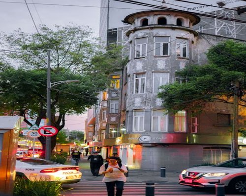 quiet walk after work in a Mexican neighborhood