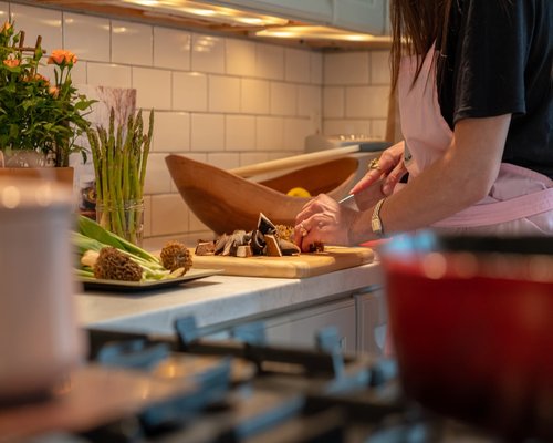 calm evening routine in a home kitchen